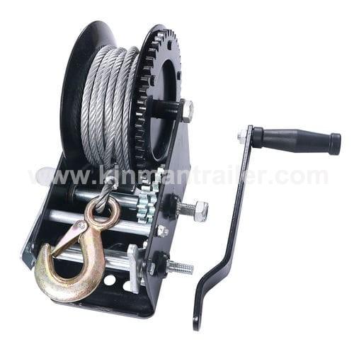 2000lbs steel wire rope boat trailer hand manual winch