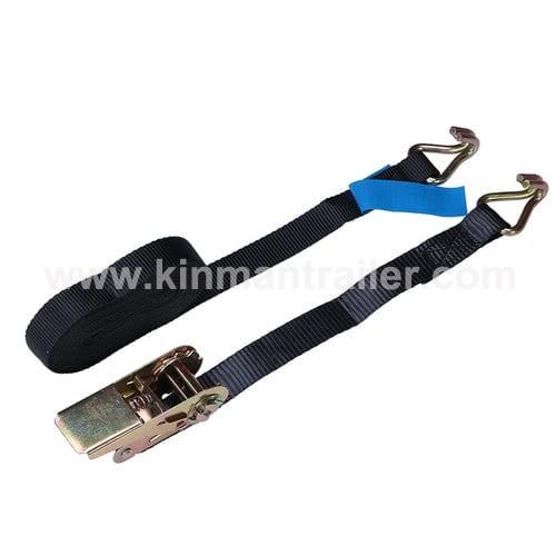 25mm black double j hook ratchet tie down