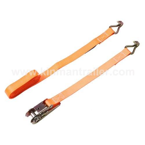 800 kgs orange ratchet tie down with double j hooks