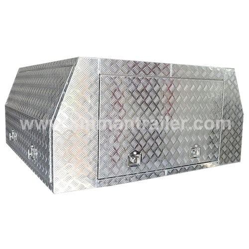 aluminum diamond checker plate gullwing canopy pickup truck toolbox