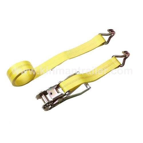 american classical type yellow color ratchet strap with double J hook