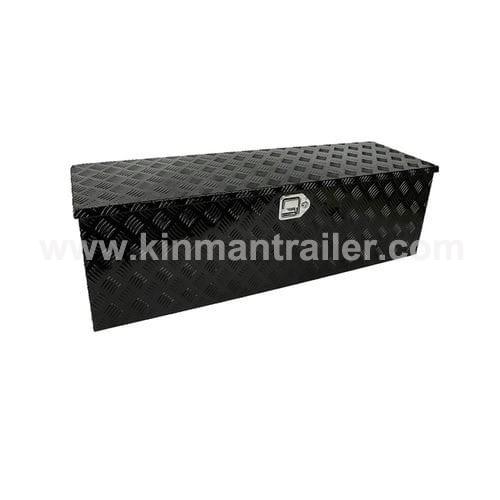 black checker plate rectangle trailer truck toolbox