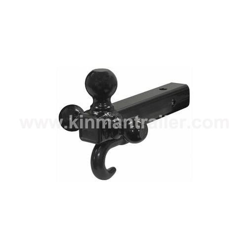 black triple ball trailer hitch mount with hook