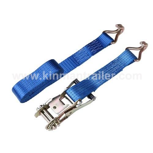 blue color ratchet strap double j hook for cargo restraint