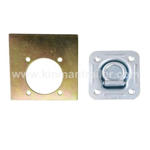 cargo control tie down lashing D ring with square mounting plate