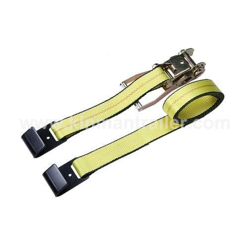 cargo securing ratchet tie down strap with flat hook