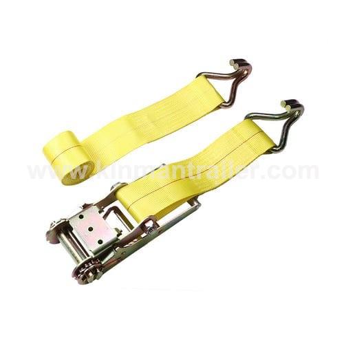 double J hook yellow webbing ratchet strap