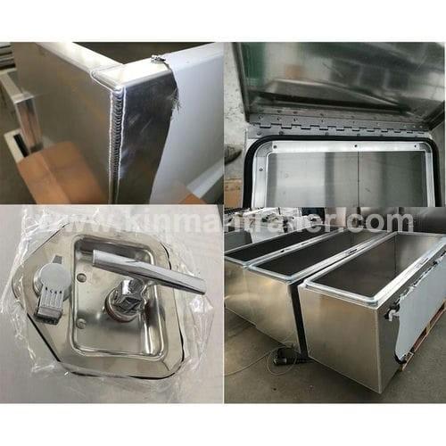 heavy duty truck underbody aluminum tool box with step ladder