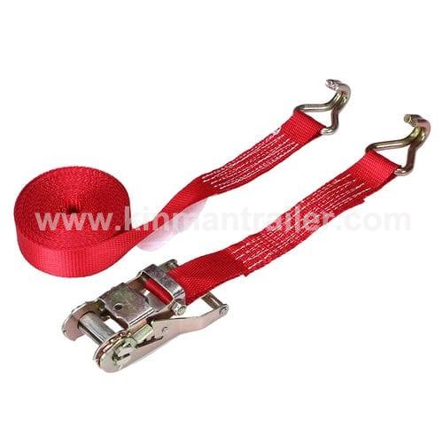 j hook ratchet tie down red straps