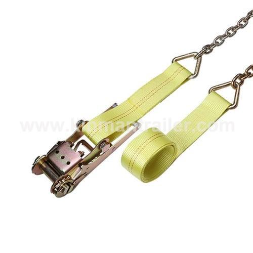 load securement cargo ratchet strap tie down with chain anchor