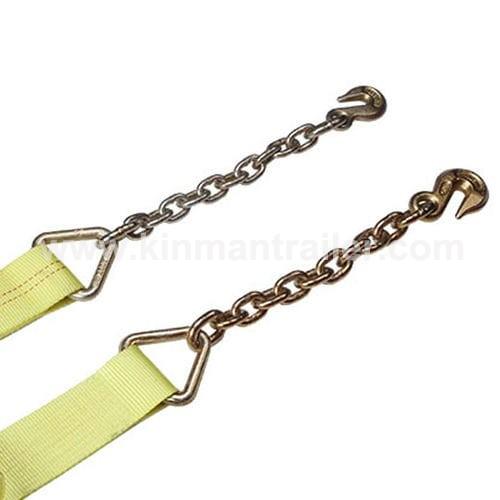 load securement cargo ratchet strap tie down with chain anchor