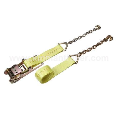 load securement cargo ratchet strap tie down with chain anchor