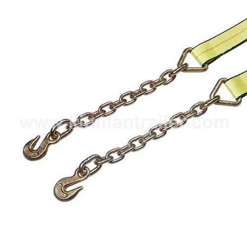 ratchet cargo tie down lashing strap with chain anchor