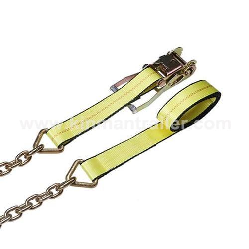 ratchet cargo tie down lashing strap with chain anchor